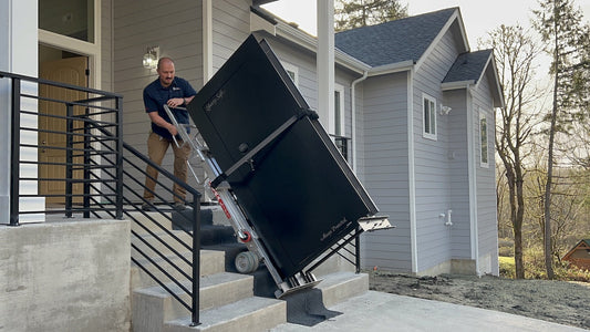 vault door coming up a set of stairs