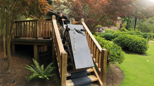 moving safe up a flight of stairs