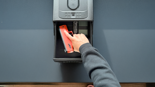 Byrna launcher from a quick access safe