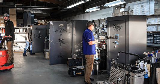 Jeff working on a safe