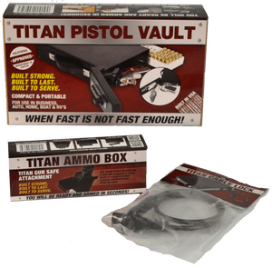 Titan Gun Safe Pistol Vault Bundle "Quick Access Vehicle Handgun Safe"