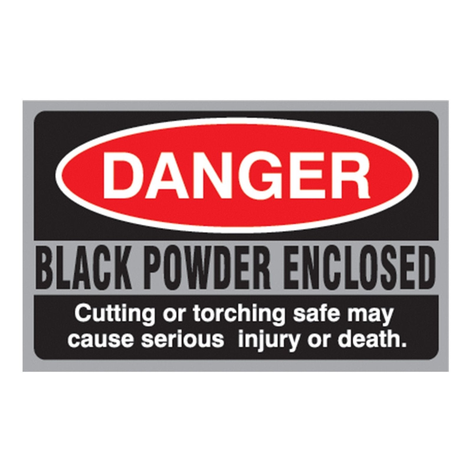 Black Powder Danger Sticker - Northwest Safe
