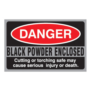 Black Powder Danger Sticker - Northwest Safe